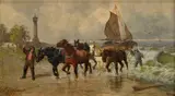 E. Gotzelman, Kotvenie lode, Okolo 1910, Olej na dreve