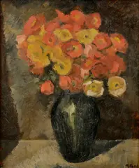 François Zdenek Eberl, Kytica kvetov, Okolo 1920, Olej na preglejke