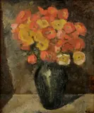 François Zdenek Eberl, Kytica kvetov, Okolo 1920, Olej na preglejke