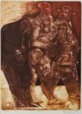 Adolf Benca, Sám, 1989, Farebný lept na papieri 47/60