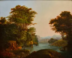 Karol Markó the Elder, Idylická krajina, Okolo 1850, Olej na kartóne