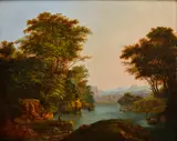 Karol Markó the Elder, Idylická krajina, Okolo 1850, Olej na kartóne