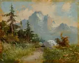Gyula Zorkóczy, Horská krajina, Okolo 1920, Olej na kartóne