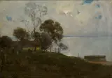 Katz Endre Komáromi, Pri jazere, Okolo 1920, Olej na plátne