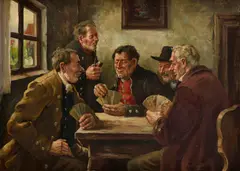 Bruno Blätter, Kartári, Okolo 1900, 66 x 86 cm