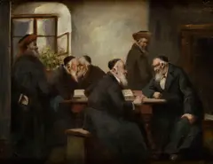 Rabíni by Hans Winter, Okolo 1900, Olej na dreve, sold Jun 2014