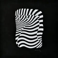 Zebra by Viktor Vasarely, Neskoršia edícia, Serigrafia na papieri 26/90, sold Jun 2014