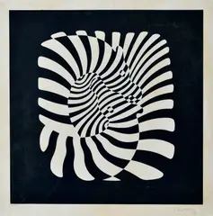 Zebry by Viktor Vasarely, Neskoršia edícia., Serigrafia na papieri 12/50, sold Jun 2014