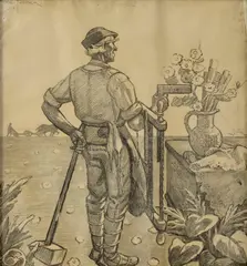 Arnošt Frolka, Moravský žáner, Okolo 1940, Kresba ceruzou na papieri