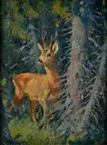 Karl Sovanka, Srnček, Okolo 1935, Olej na plátne