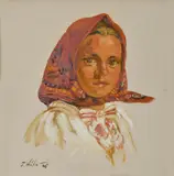 Dievča z Važca by Jan Hála, 1946, Olej na plátne, sold Apr 2014