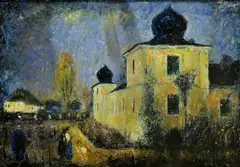 Janko Alexy, Kaštiel v Liptovskom sv. Jáne, 1943, Olej na kartóne
