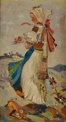 Martin Benka, Žena z Bošáce, 1942-44, Olej na kartóne