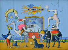 Ladislav Guderna, Cirkus II., 1994, Tempera na kartóne
