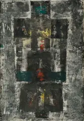 Marián Čunderlík, Figurálna kompozícia, 1959, Kombinovaná technika na papieri