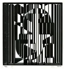 Viktor Vasarely, Op-artový objekt, Okolo 1970, Objekt - plexisklo, grafická serigrafická tlač (19/20)