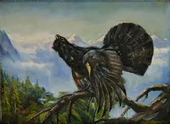 Tibor Bártfay, Tetrov, Okolo 1945, Olej na dreve