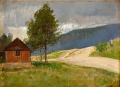 Ladislav Mednyánszky, Krajina od Trenčína, Okolo 1880, Olej na dreve