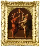 Ignác Ujházy, Zapaľovanie sviec, Okolo 1850, Olej na dreve