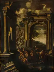 Viviano – V Štýle Codazzi, Zo života sv. Petra, Okolo 1700, Olej na plátne, dublované