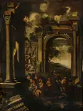 Viviano – V Štýle Codazzi, Zo života sv. Petra, Okolo 1700, Olej na plátne, dublované