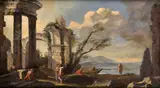 Jan Frans van Bloemen, Rímske ruiny s figurálnou štafážou, Okolo 1750, Olej na plátne