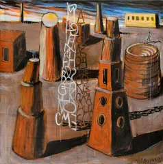 Daniel Brunovský, Veže, 2006, Olej na plátne