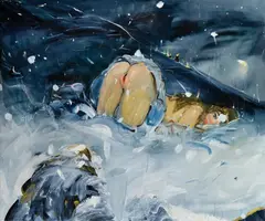 Zvedavá a mladá, po nociach šťastie hľadá by Katarína Janečková, 2013, Akryl na plátne, sold Mar 2014