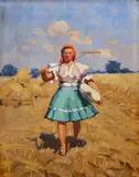 Viliam Euzéb Mousson, Hrabačka sena, Okolo 1950, Olej na kartóne
