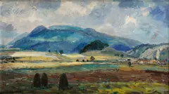 Július Nemčík, Polia pri Ratkovom, 1957, Olej na plátne