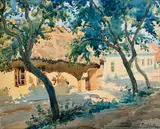 Martin Tvrdoň, Letný deň, 1946, Akvarel na papieri