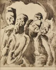 Koloman Sokol, Nezamestnaní, Okolo 1945, Lept na papieri (nečíslované)