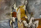 Traja – Pieta by Vincent Hložník, 1946, Tempera, gvaš na baliacom papieri, sold Dec 2013