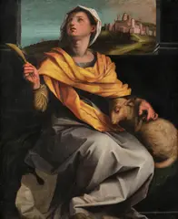 Andrea del Sarto, Sv. Agneša s ovečkou, Okolo 1650, Olej na plátne