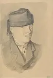 Portrét muža v klobúku by Ladislav Mednyánszky, Okolo 1885, Lavírovaná kresba tušom, ceruzou na papieri, sold Dec 2013