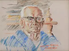 Portrét Valentína Beniaka by Ernest Zmeták, 1970, Pastel na papieri, sold Dec 2013