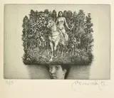 Albín Brunovský, Klobúk (Lady Godiva), 1987, Lept na papieri, 18/50
