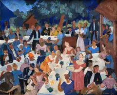 Imro Weiner-Kráľ, Hostina, 1930, Tempera na kartóne