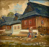 Vo Važci by Jan Hála, 1944, Olej na plátne, lisované na kartóne, sold Nov 2013