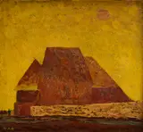 Humná by Miloš Alexander Bazovský, 1953, Olej na kartóne (pôvodný rám), sold Nov 2013