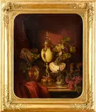 Adalbert Béla Schäffer, Zátišie s kalichom Miklósa Jankovicha, 1852, Olej na dreve