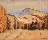 Jozef Kollár, Krajina od Štiavnice, 1958, Olej na plátne