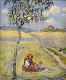 Gustáv Mallý, Matka s dieťaťom, Okolo 1935, Olej na plátne