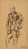 Jozef Teodor Tekel, Drotár od Sabinova, 1931, Lavírovaná kresba tušom, perom na papieri.