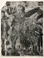 Dušan Kállay, Pocta Petrovi Brueghelovi, 2011, Škrabaná litografia na papieri, 21/50
