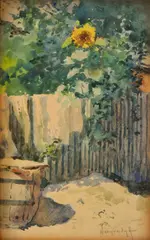 V záhrade by Antal Neogrády, Okolo 1935, Akvarel na papieri, sold Sep 2013