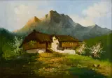 Mesterházy Dénes, Usadlosť v horách, Okolo 1920, Olej na plátne