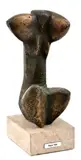 Paľo Tóth, Sediaca, 1964, Bronz, travertínový podstavec