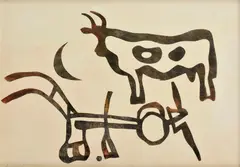 Andrej Barčík, Jeseň, 1973, Farebná serigrafia na papieri. Skúšobná tlač