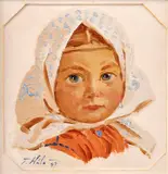 Dievča z Važca by Jan Hála, 1947, Olej na kartóne, sold Jun 2013